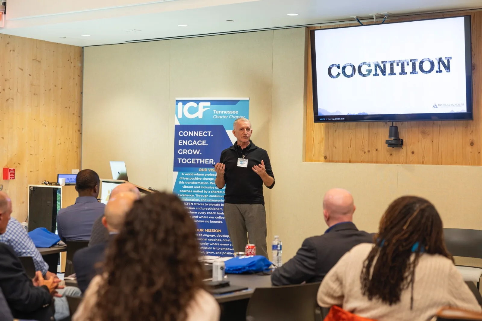 Rod Francis and an engaged audience